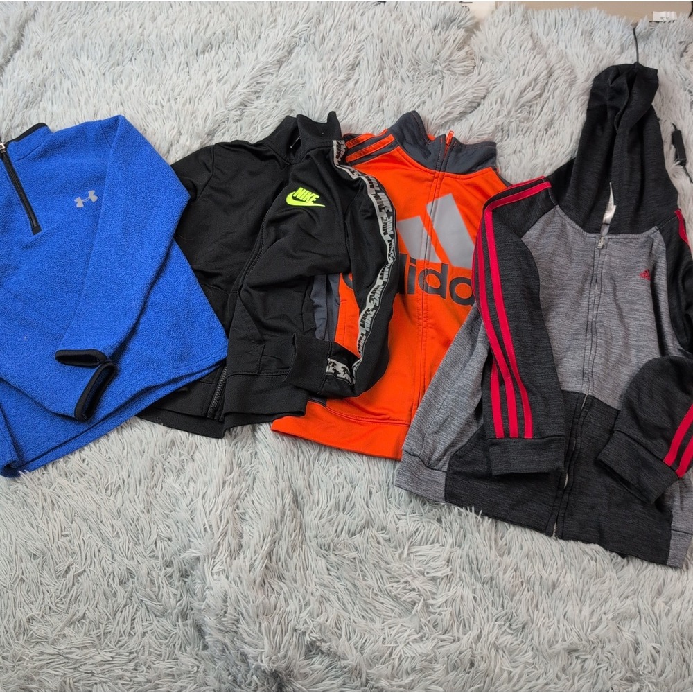 Lot Of 4 Nike Adidas Under Armour Sweatshirt Boys 7 Hoodie Athletic